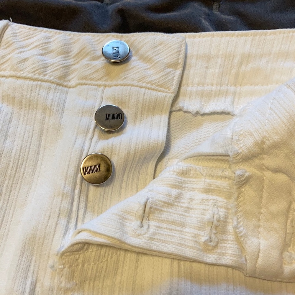 Laundry white stretch denim mini skirt 10 - Picture 2 of 5